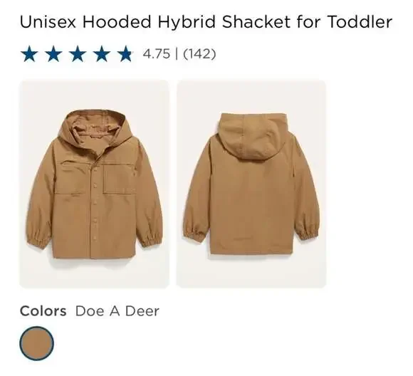 Old Navy Kids Hooded Windbreaker Jacket, Sz 5T - Picture 1 of 6